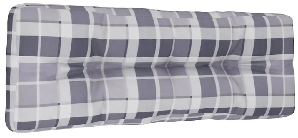 vidaXL Μαξιλάρι Παλέτας Γκρι Καρό 120 x 40 x 12 εκ. Υφασμάτινο