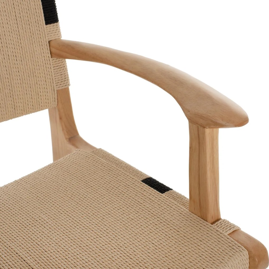 Καρέκλα-Πολυθρόνα BAND Rubberwood και Σχοινί 62,5x60x88Yεκ. 62.5x60x88 εκ.