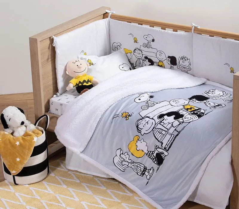 Πάντα Κούνιας Peanuts Forever White 60+67+60x40 - Nef-Nef Homeware