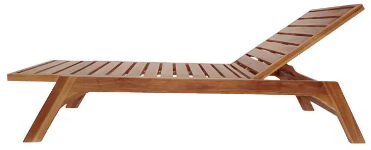 Ξαπλώστρα Melop pakoworld teak ξύλο σε φυσική απόχρωση 200x70x35εκ