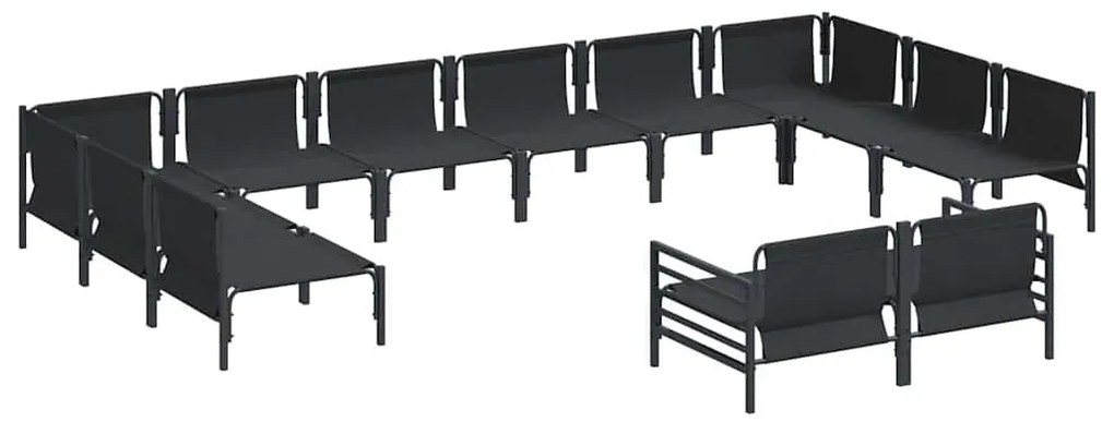 vidaXL Σετ Καναπέ Κήπου 12 pcs Ανθρακί Ατσάλι