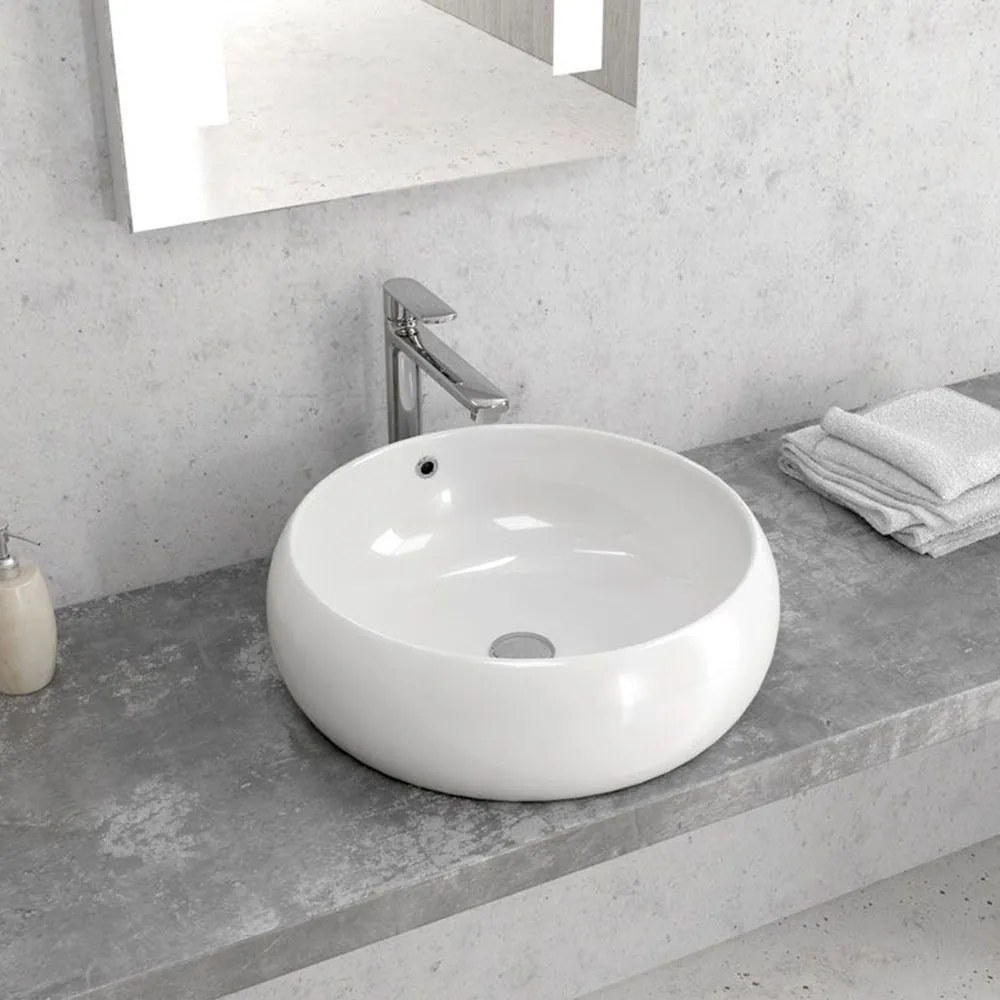 Νιπτήρας Επικαθήμενος LT 3104 44,5x44,5x21,5cm White Karag Porcelain