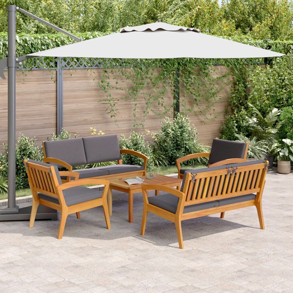 vidaXL Σετ μπιστρό 5 pcs Καφέ 75 x 45 x 38 εκ. Μασίφ ξύλο ακακίας