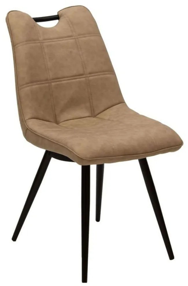 Καρέκλα Nely 058-000048 47x61x85cm Beige Antique -Black Metal, Technoderma
