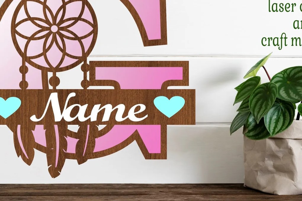 Σετ των 2 Intra απο ξύλο plywood  Χρώμα wenge 3mm-4mm πάχος - Ονειροπαγίδα Monogram Letter G Cut Δίασταση 20x20 cm INTRAFABR-106427176