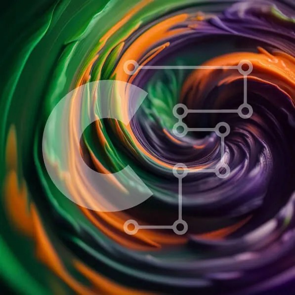 Intra Συλλεκτικό Ξύλινο Παζλ Plywood 4mm - Δυναμική και ενεργειακή σπείρα στροβιλισμού βαφής Σε Ξύλινο Κουτί - Διαστάσεις Puzzle: 10x10 cm – 25 κομμάτια