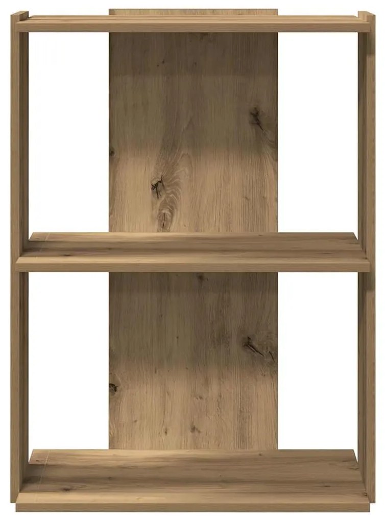 Βιβλιοθήκη 3 επιπέδων Δρυς τεχνίτης 60x30x80 cm - Καφέ