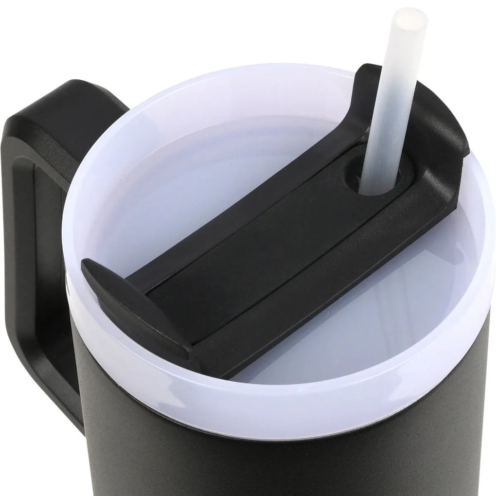 ESTIA ΘΕΡΜΟΣ STRAW TUMBLER XL SAVE THE AEGEAN 900ml MIDNIGHT BLACK