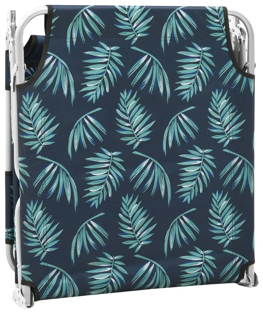 vidaXL Ξαπλώστρα Πτυσσόμενη Σχέδιο Φύλλων Ατσάλινη με Μαξιλάρι