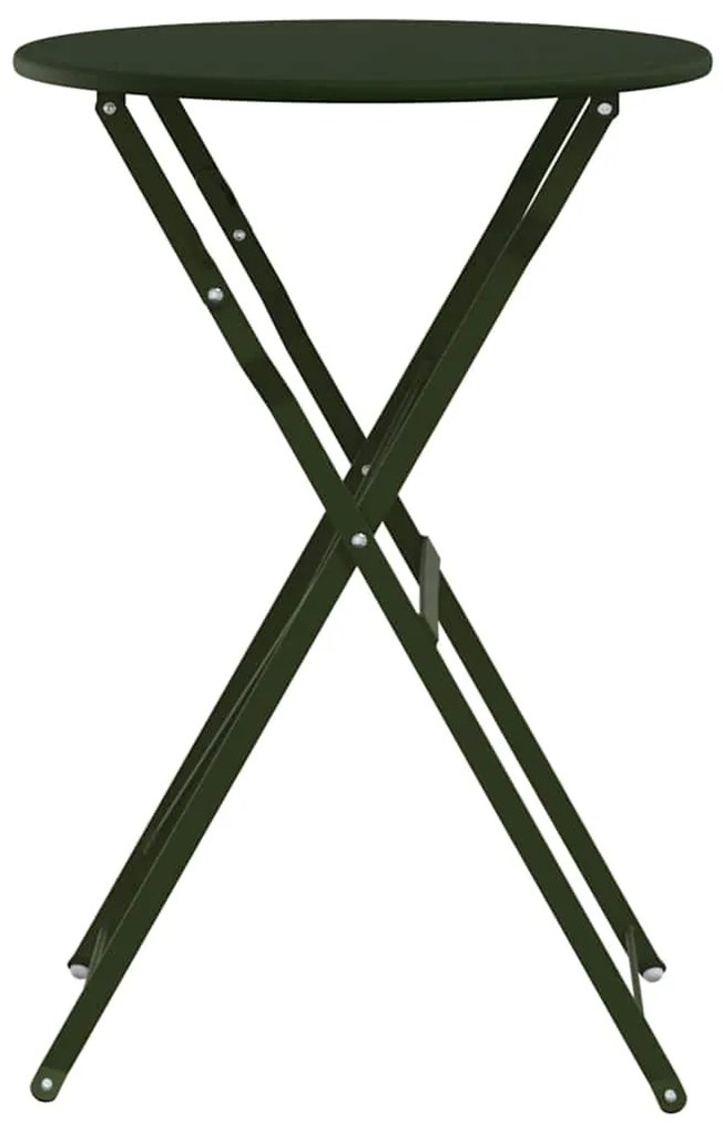 vidaXL Τραπέζι Bistro Σκούρο Πράσινο Ø 50 x 71 εκ. Ατσάλι με Πούδρα