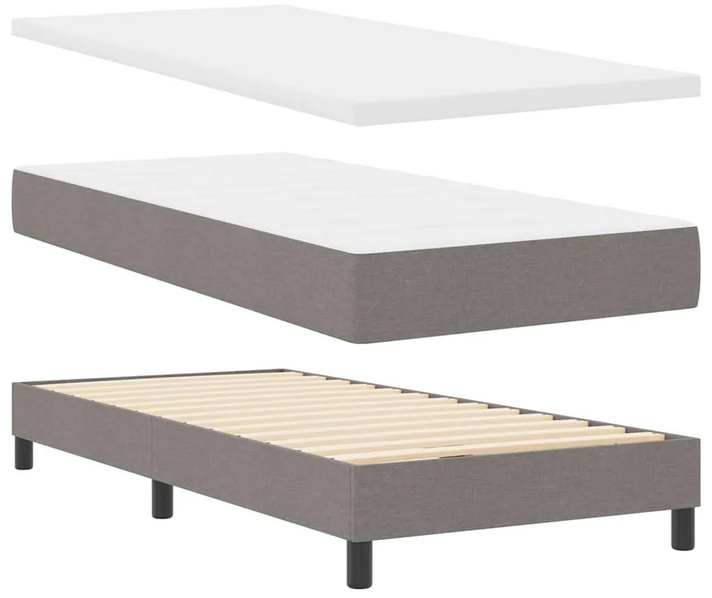 vidaXL Κρεβάτι box spring με στρώμα με στρώμα Taupe 80 x 200 cm ύφασμα