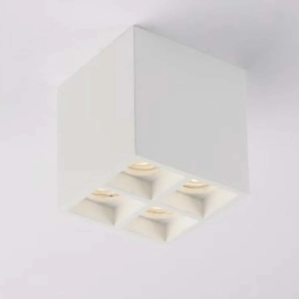 Φωτιστικό Οροφής - Πλαφονιέρα Hapis I-HAPIS-Q4 4xGU10 10,5x10,5x11cm White Intec Plaster