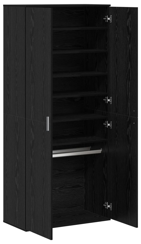 vidaXL Highboard Μαύρη Δρυς 80x39x178 εκ. από Μοριοσανίδες