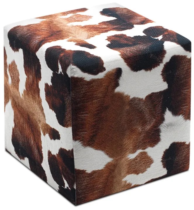 Σκαμπώ Milky Megapap υφασμάτινο χρώμα καφέ - λευκό 40x40x40εκ.-GP043-0092,1