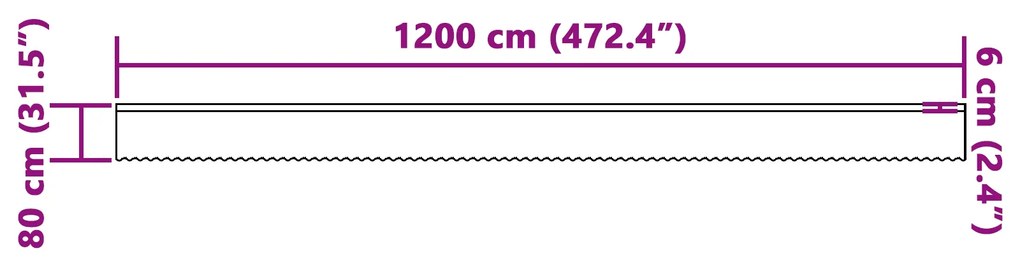 vidaXL Κουρτίνα Δαντέλας με κουρτίνες Floral Λευκό 1200 x 80 εκ. Πολυεστέρας