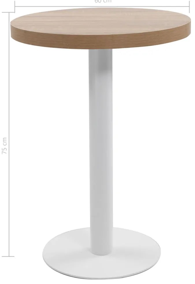 vidaXL Τραπέζι Bistro Ανοιχτό Καφέ 60 εκ. από MDF