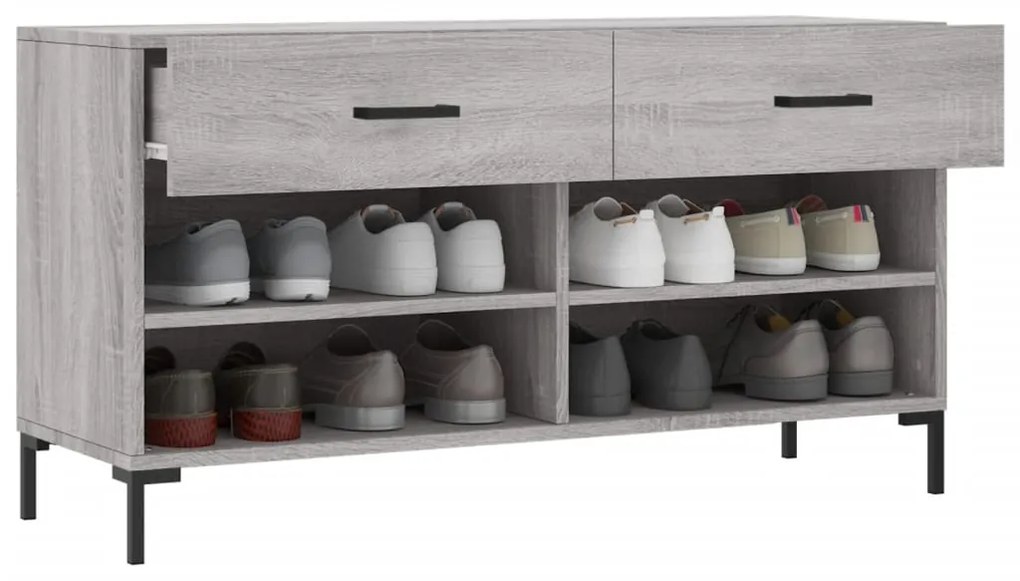 vidaXL Παπουτσοθήκη Γκρι Sonoma 102x35x55 εκ. από Επεξεργασμένο Ξύλο