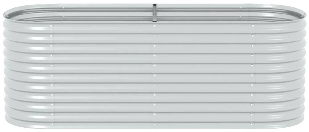 vidaXL Ζαρντινιέρα Υπερυψωμένη Ασημί 240x80x81 εκ. Γαλβανισμ. Χάλυβας