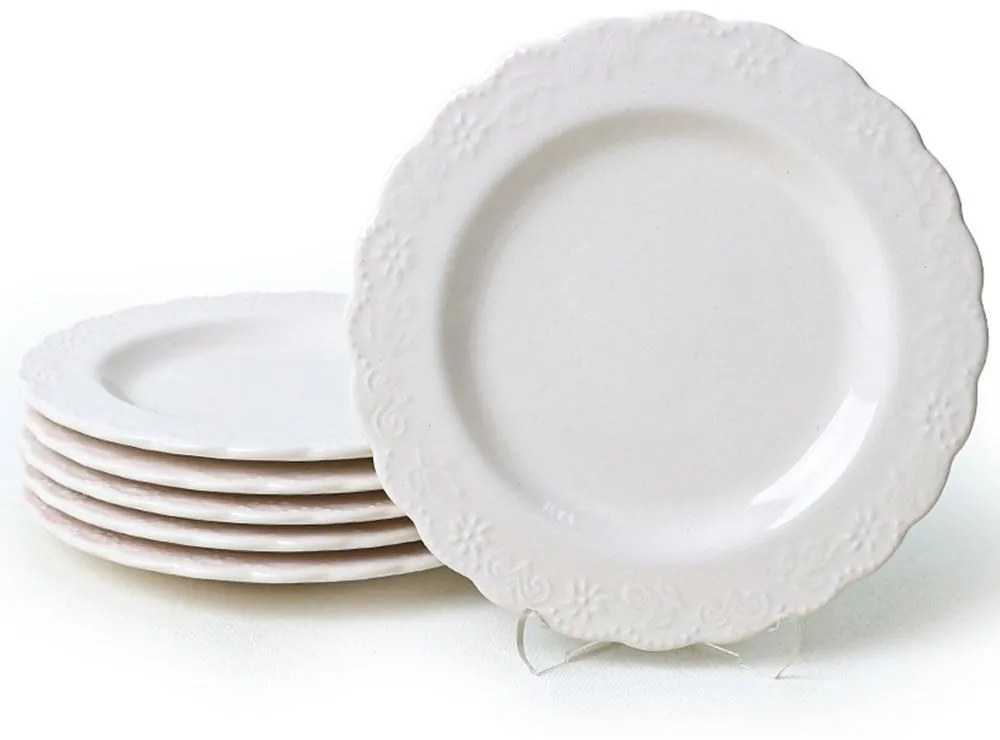 Σερβίτσιο Πιάτα Φαγητού (Σετ 6Τμχ) 275KRM2390 White Hermia 6 τμχ Κεραμικό
