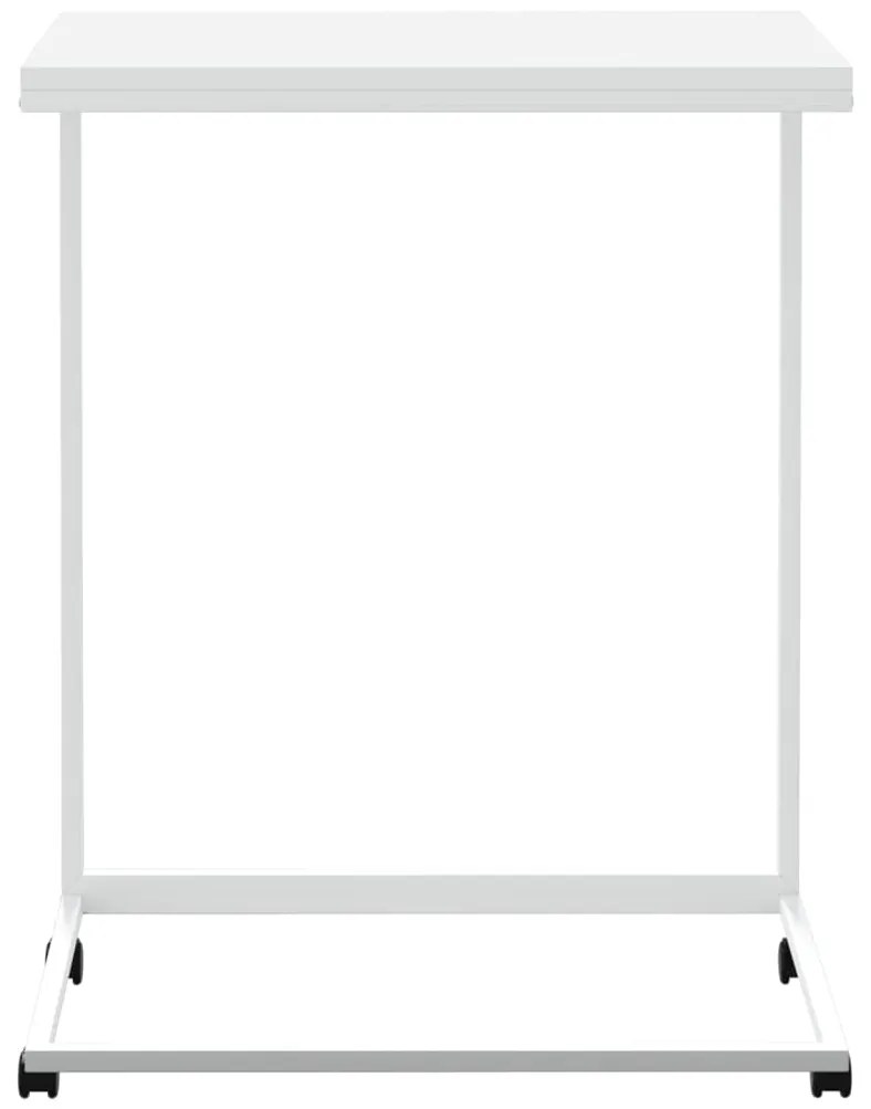 vidaXL Βοηθητικό Τραπέζι με Ρόδες Λευκό 55 x 35 x 70 εκ. Επεξ. Ξύλο