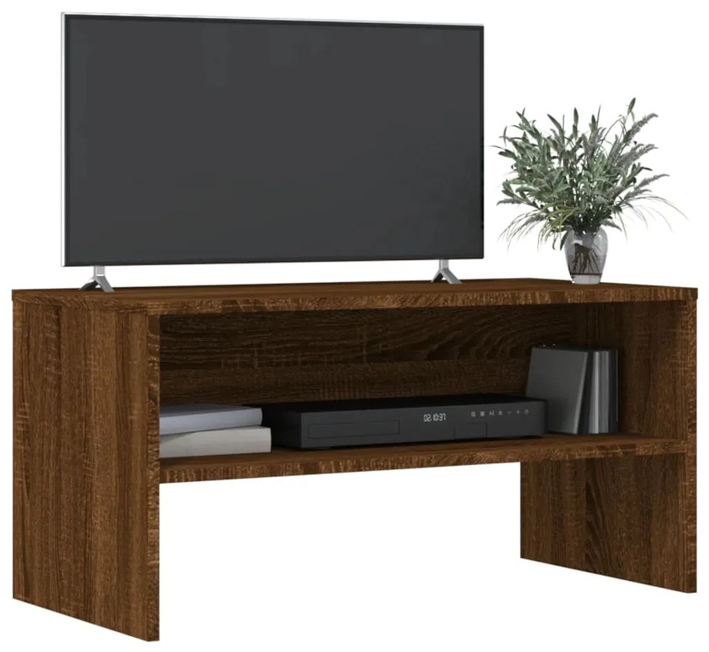 vidaXL Έπιπλο Τηλεόρασης Καφέ Δρυς 80x40x40 εκ. Επεξεργασμένο Ξύλο