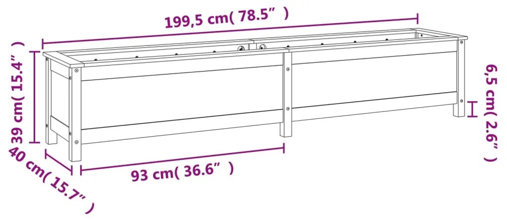 ΖΑΡΝΤΙΝΙΕΡΑ ΥΠΕΡΥΨΩΜΕΝΗ ΜΑΥΡΗ 199,5X40X39 ΕΚ. ΜΑΣΙΦ ΞΥΛΟ ΠΕΥΚΟΥ 825272