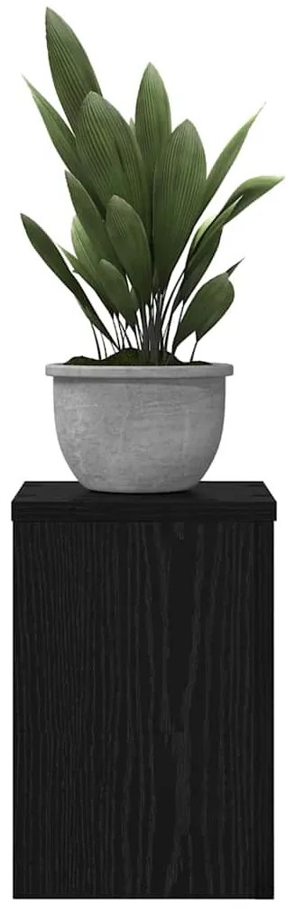vidaXL Βάση φυτών 2 pcs Μαύρη δρυς 20 x 20 x 30 cm Επεξεργασμένο ξύλο