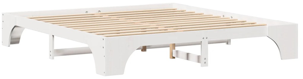 vidaXL Σκελετός Κρεβατιού Λευκός 200x200 cm από Μασίφ Ξύλο Πεύκου