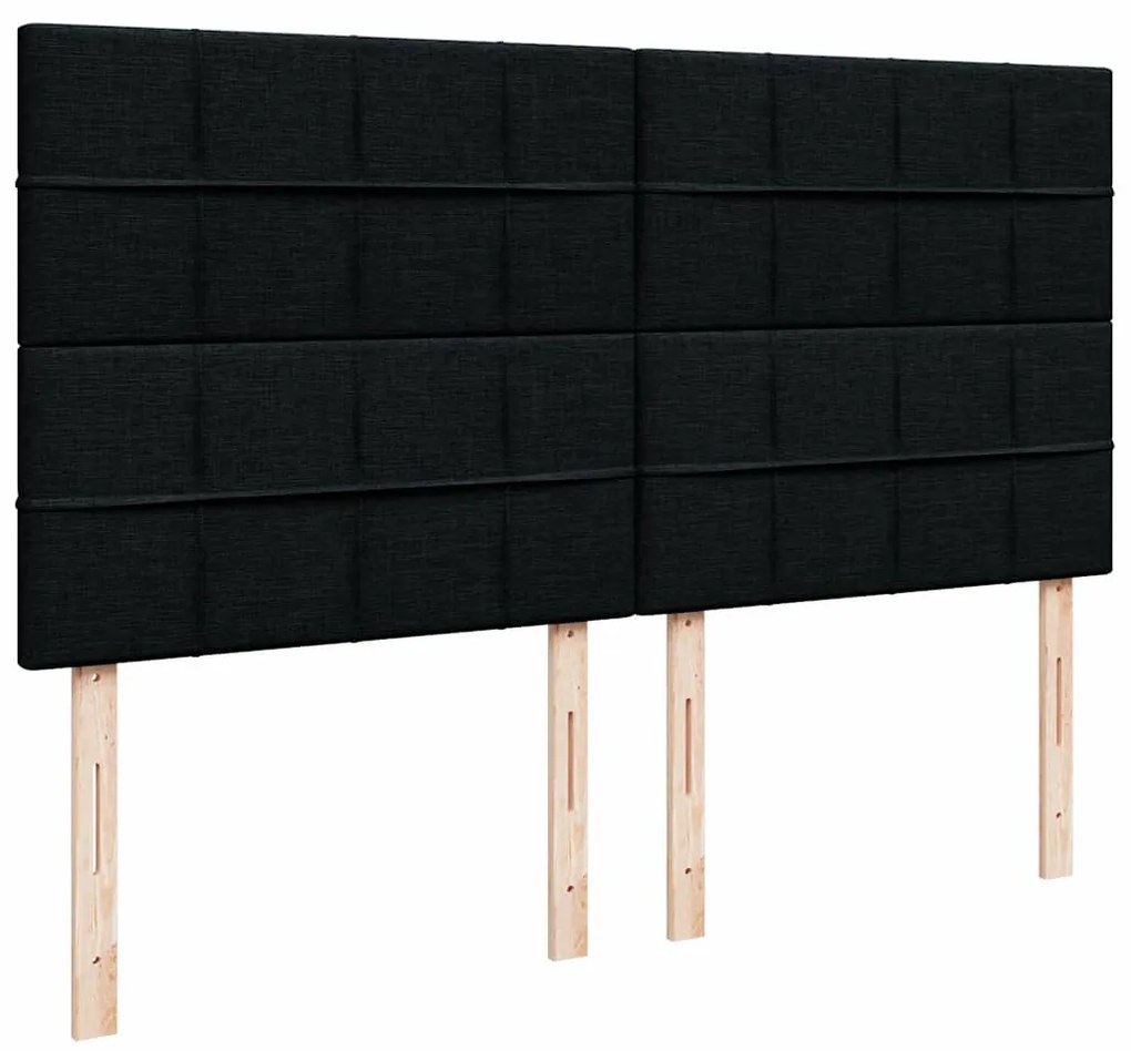 vidaXL Κρεβάτι Boxspring με Στρώμα Μαύρο 200x200 εκ. Βελούδινο