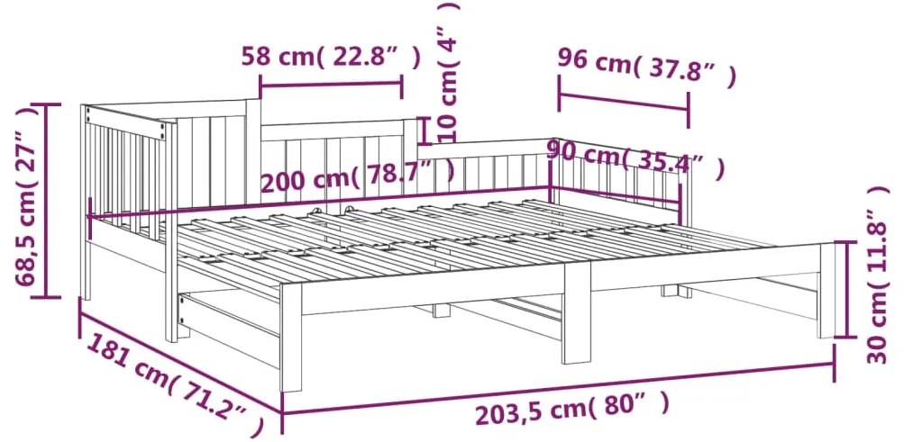 ΚΑΝΑΠΕΣ ΚΡΕΒΑΤΙ ΣΥΡΟΜΕΝΟΣ ΜΑΥΡΟΣ 2X(90X200) ΕΚ. ΑΠΟ ΜΑΣΙΦ ΠΕΥΚΟ 820745