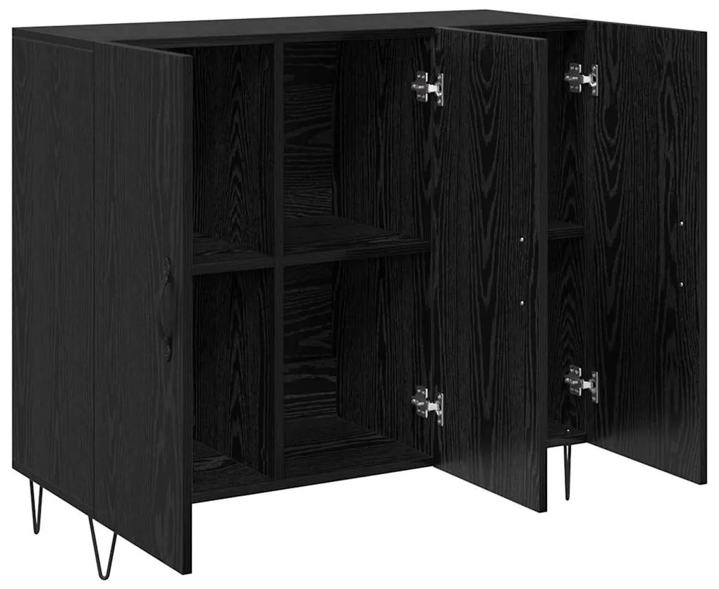 vidaXL Πλαϊνό γραφείο Μαύρη δρυς 90 x 34 x 80 εκ. Επεξεργασμένο ξύλο
