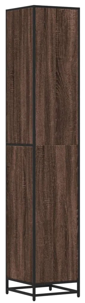 vidaXL Ντουλάπι μπάνιου καφέ δρυς 35x37,5x188,5 cm Κατασκευασμένο ξύλο