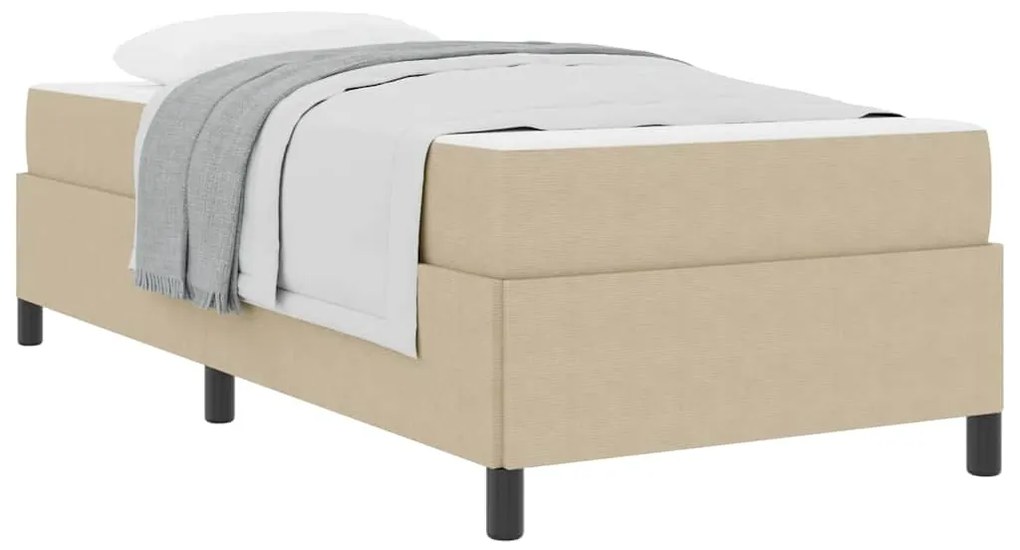 vidaXL Σκελετός Κρεβατιού Ανοιχτό Πράσινο Γκρι 90 x 190 cm ύφασμα