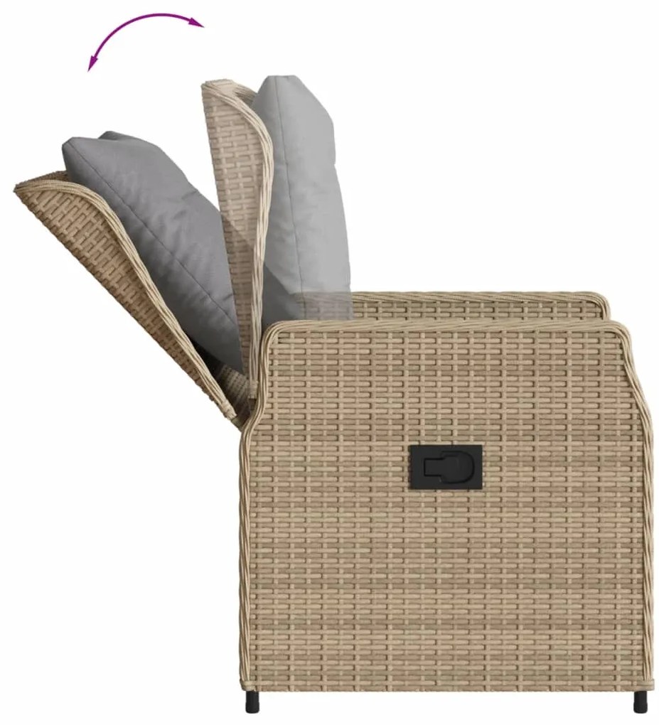 vidaXL Σετ Τραπεζαρίας Κήπου 5 τεμ. Μπεζ Συνθετικό Ρατάν με Μαξιλάρι