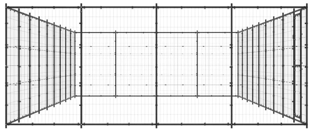 vidaXL Κλουβί Σκύλου Εξωτερικού Χώρου 43,56 μ² από Ατσάλι