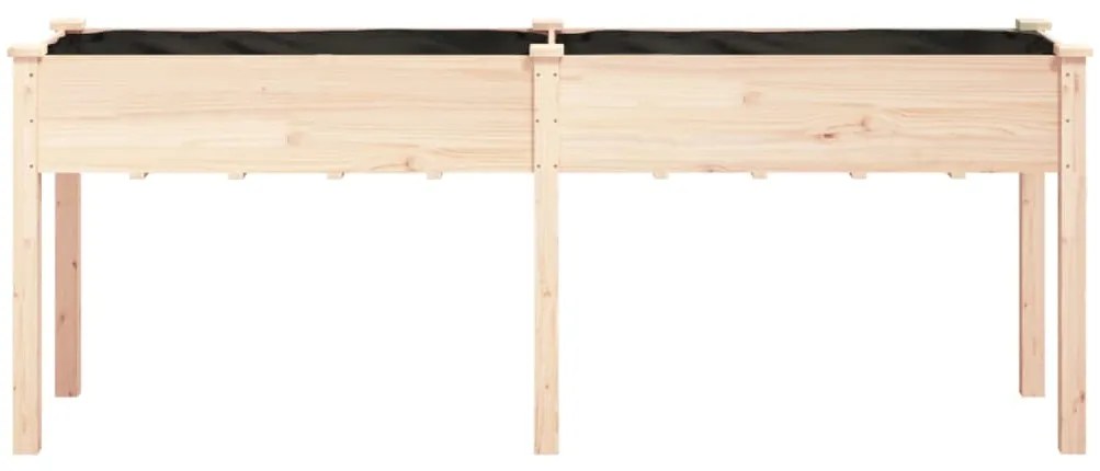 vidaXL Γλάστρα με Επένδυση 203 x 53 x 76 εκ. από Μασίφ Ξύλο Ελάτης