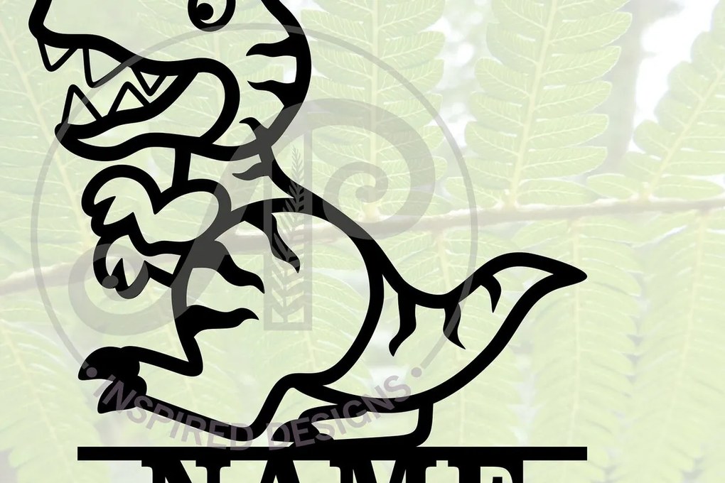 Intra απο ξύλο plywood 3mm-4mm πάχος – Αρχείο λέιζερ Name Sign T Rex Δίασταση 40x30 cm INTRAFABR-64986507