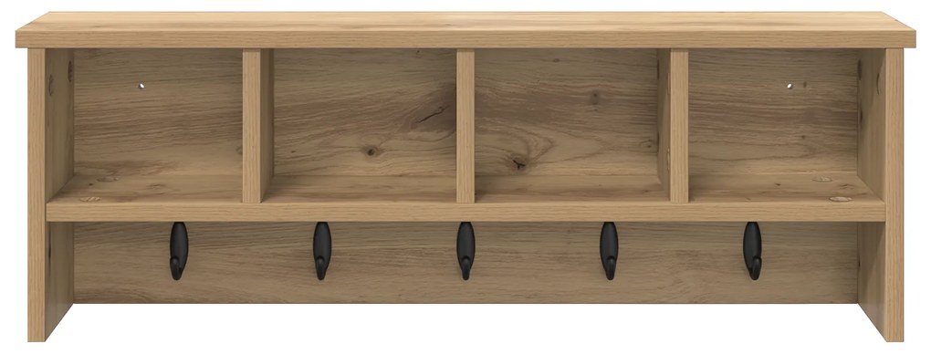 vidaXL Τοίχου Κρεμάστρα με ράφι Επιτοίχιο artisan δρυς 75 x 16 x 26 εκ