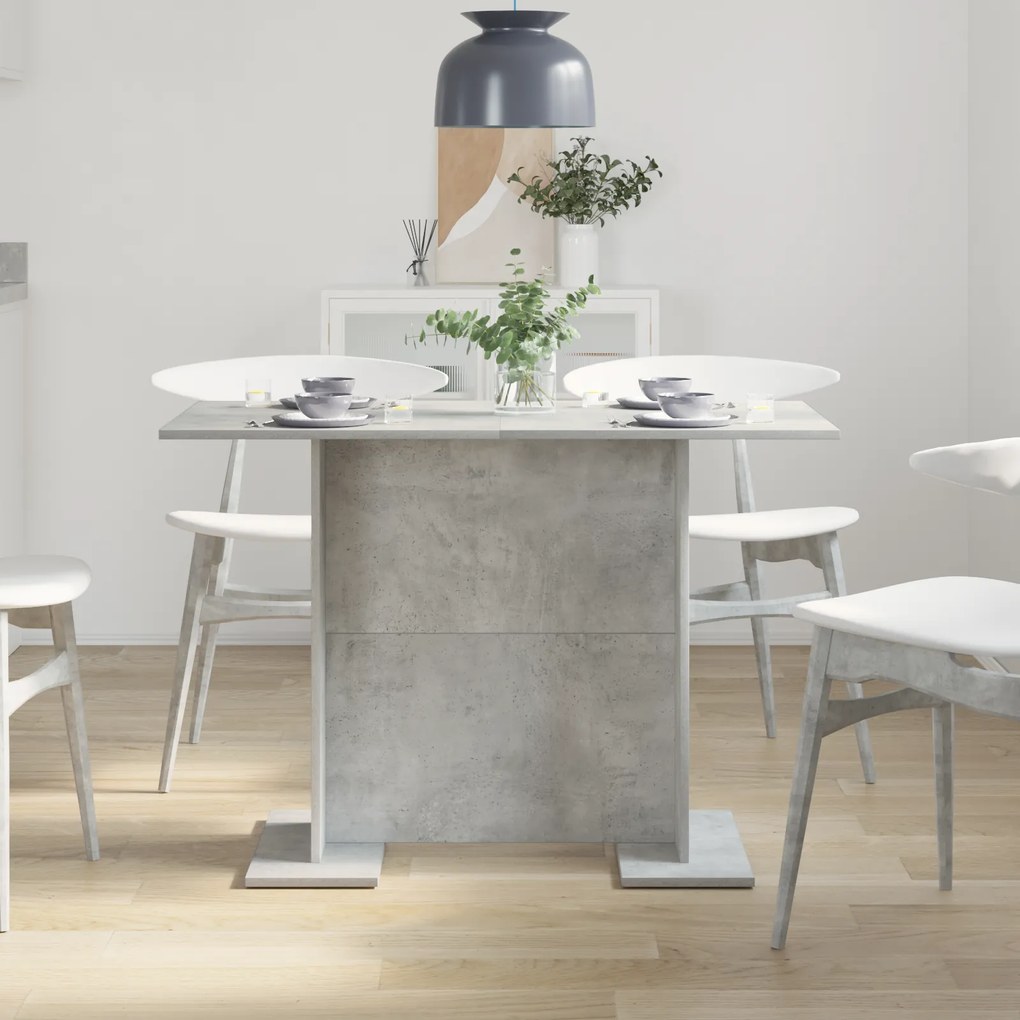 vidaXL Τραπεζαρία Σκυρόδεμα Γκρι 110x60x75 εκ Επεξεργασμένο Ξύλο