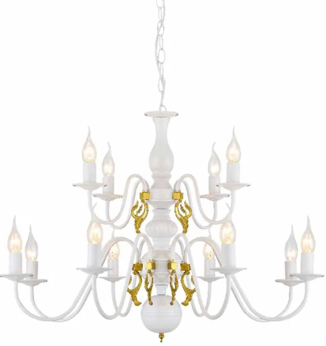 Πολυέλαιος Οροφής Aca Velvet DLA120012P White Matt/ Gold