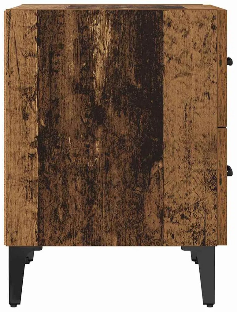 vidaXL Ντουλάπι κρεβατιού με συρτάρι Παλιό ξύλο 40 x 35 x 47,5 εκ