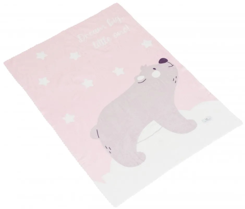 CANGAROO ΒΡΕΦΙΚΗ ΚΟΥΒΕΡΤΑ ΑΓΚΑΛΙΑΣ ΦΛΙΣ 70/100CM DREAMY BEAR PINK 3800146271015