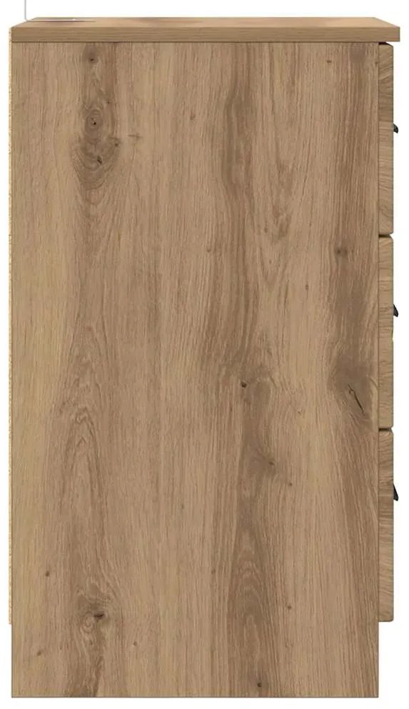 vidaXL Κομοδίνο artisan δρυς 38 x 38 x 66 εκ Επεξεργασμένο ξύλο