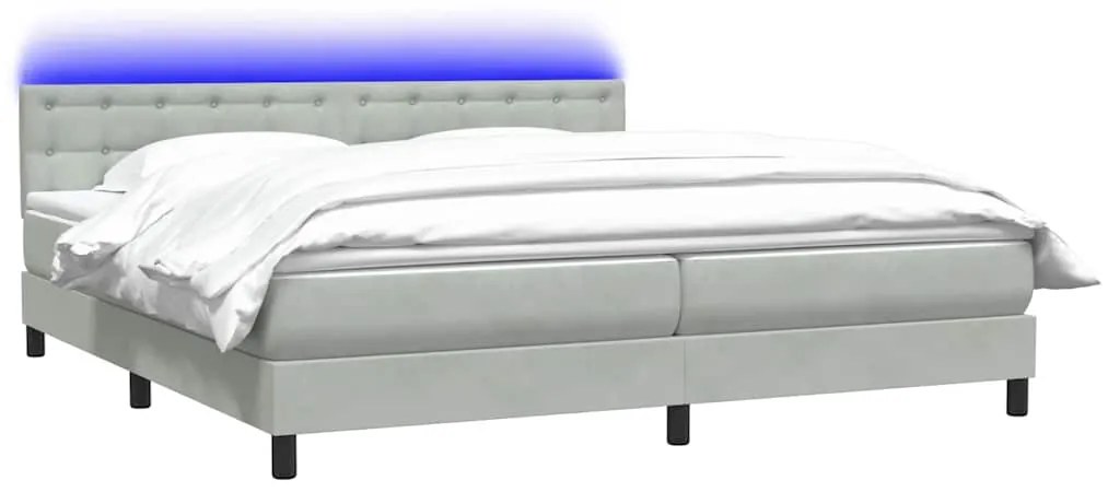 BOX SPRING ΚΡΕΒΑΤΙ ΜΕ ΣΤΡΩΜΑ ΑΝΟΙΧΤΟ ΓΚΡΙ 200X220 ΕΚ. ΒΕΛΟΥΔΙΝΟ 3317331