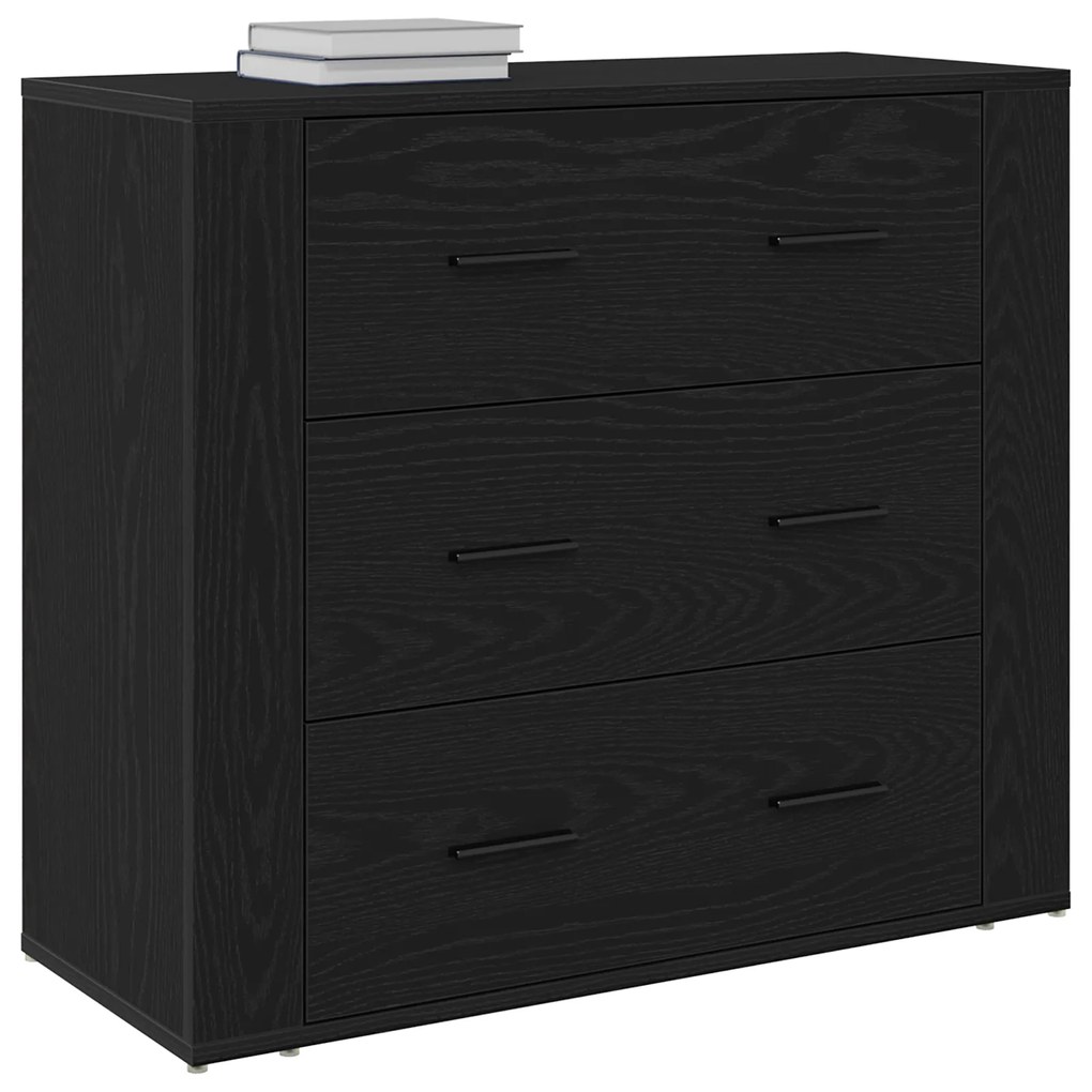 vidaXL Μπουφές Μαύρο Δρυς 33x80x70 εκ. Κατασκευασμένο ξύλο