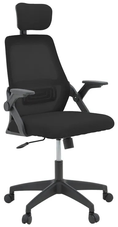 Καρέκλα γραφείου Peja pakoworld mesh ύφασμα μαύρο 58x60x107-117εκ