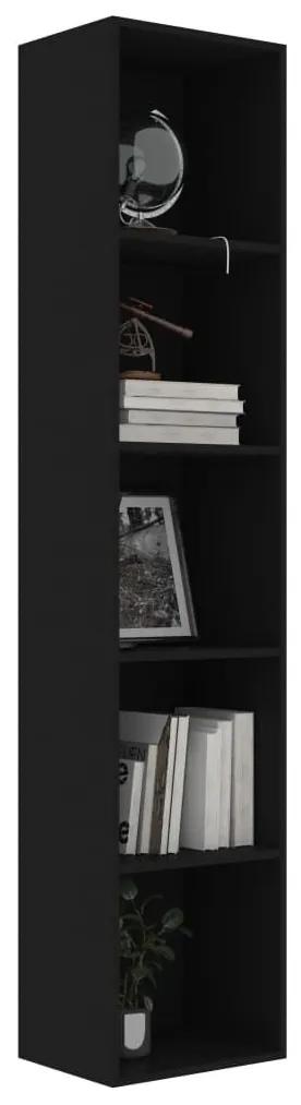 Βιβλιοθήκη Μαύρη 40 x 30 x 189 εκ. από Μοριοσανίδα - Μαύρο