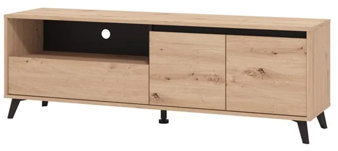 Έπιπλο τηλεόρασης STIRLING 157 3K1F2V Artisan Oak - Μαύρο 157x40x53εκ. 157x40x53 εκ.