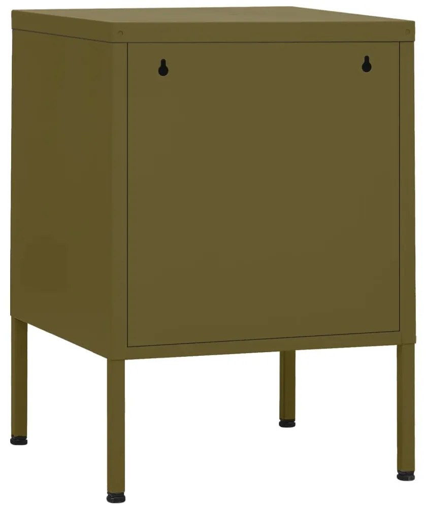 vidaXL Κομοδίνα 2 τεμ. Πράσινο Λαδί 35 x 35 x 51 εκ. Ατσάλινα