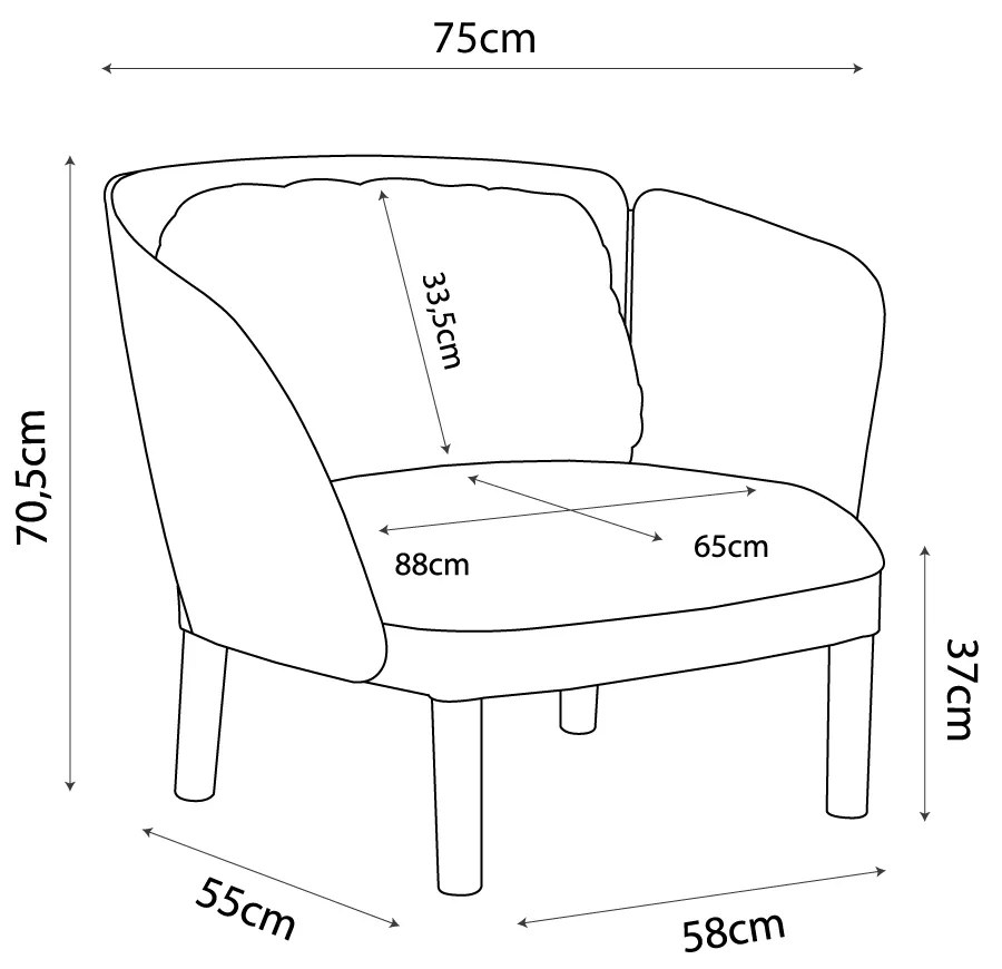 BELINA ΠΟΛΥΘΡΟΝΑ ΛΕΥΚΟ 88x75xH70,5cm - 27-0209